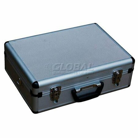 GLOBAL INDUSTRIAL Aluminum Tool Case, 18in x 14in x 6in No Foam With Dividers and Panels 442893